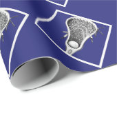 Lacrosse Blue Gift Wrapping Paper Cadeaupapier (Rol Hoek)