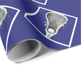 Lacrosse Blue Gift Wrapping Paper Cadeaupapier