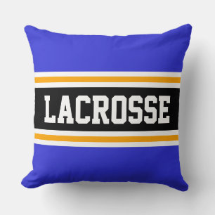LACROSSE Bold Royal Blauw Zwart Atletische Strepen Kussen