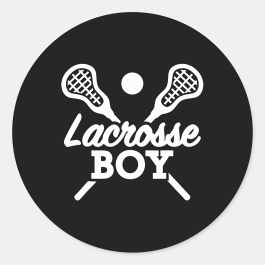 Lacrosse Boy Ronde Sticker (Voorkant)