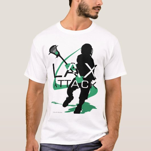 Lacrosse Boys Green LAX Attack T-Shirt (Voorkant)