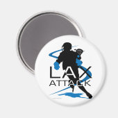 Lacrosse Boys LAX Attack Blue Magneet (Voorkant / Achterkant)