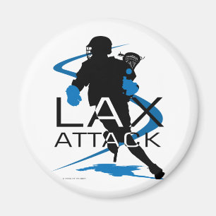 Lacrosse Boys LAX Attack Blue Magneet