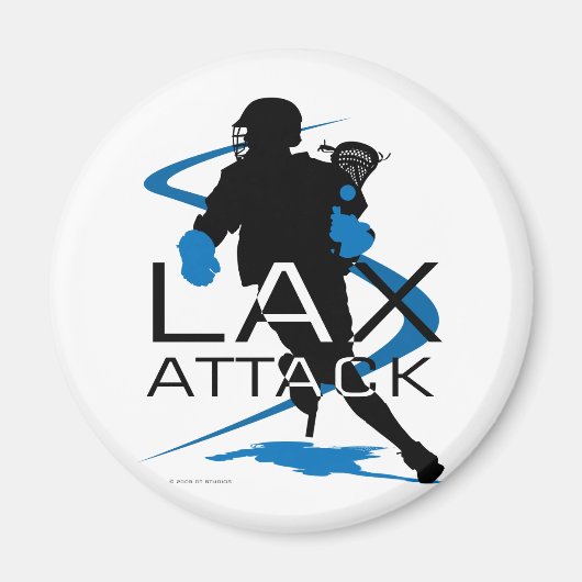 Lacrosse Boys LAX Attack Blue Magneet (Voorkant)