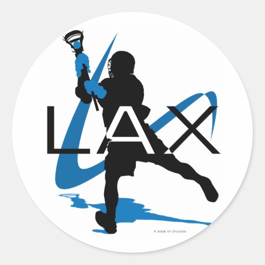Lacrosse Boys LAX Blue Ronde Sticker (Voorkant)
