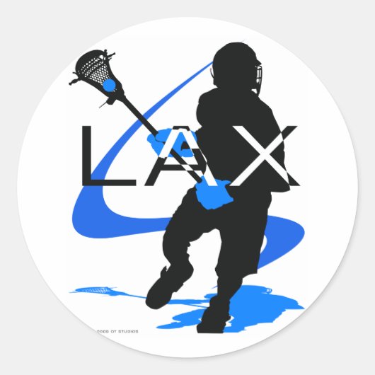 Lacrosse Boys LAX Blue Ronde Sticker (Voorkant)