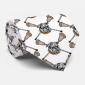 Lacrosse Bulldog Mascot Oranje Stropdas (Opgerold)