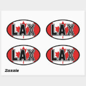 Lacrosse Canada Lax Vlag Ovale Sticker (Vel)