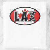 Lacrosse Canada Lax Vlag Ovale Sticker (Tas)
