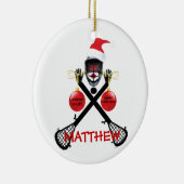 Lacrosse Christmas Cartoon Keramisch Ornament (Rechts)