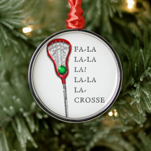 Lacrosse Christmas Collectible voor dames Metalen Ornament (Boom)