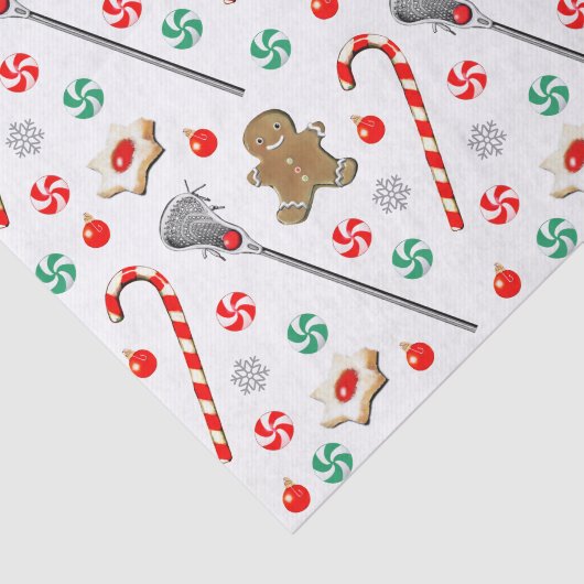 Lacrosse Christmas Pattern Tissue Paper Tissuepapier (Detail)