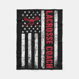 Lacrosse Coach Amerikaanse Vlag Lax Lover Lacrosse Fleece Deken