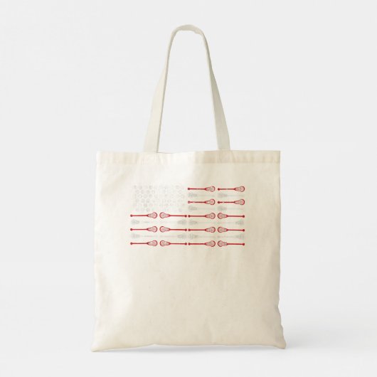 Lacrosse Coach Badass Job Title US Flag Lacrosse F Tote Bag (Achterkant)