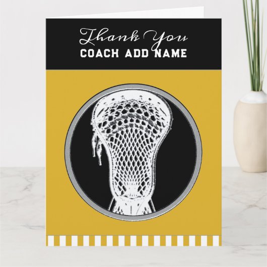Lacrosse Coach Bedankt Kaart (Voorkant)