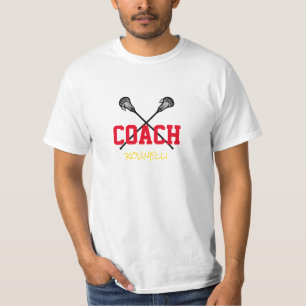 Lacrosse Coach - Eigen naam Team Colors T-Shirt