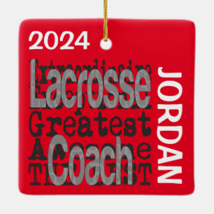 Lacrosse Coach Extraordinaire CUSTOM Keramisch Ornament