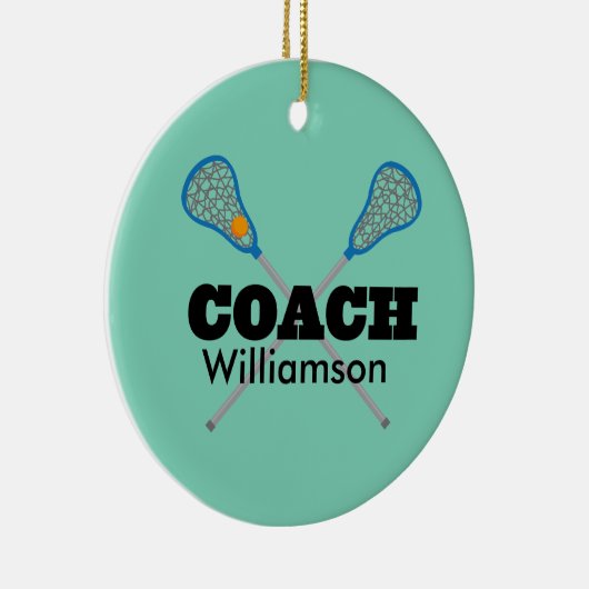 Lacrosse Coach - Gepersonaliseerd cadeauidee Keramisch Ornament (Rechts)