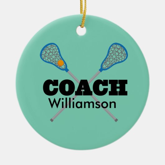 Lacrosse Coach - Gepersonaliseerd cadeauidee Keramisch Ornament (Voorkant)