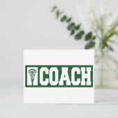 Lacrosse Coach - groen Briefkaart (Staand voorkant)