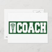 Lacrosse Coach - groen Briefkaart (Voorkant / Achterkant)