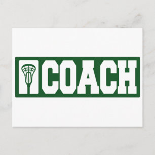 Lacrosse Coach - groen Briefkaart