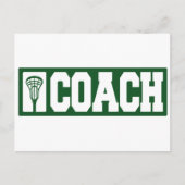 Lacrosse Coach - groen Briefkaart (Voorkant)