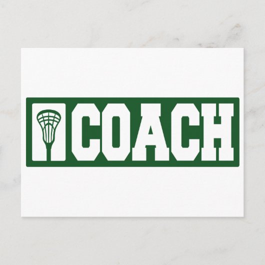 Lacrosse Coach - groen Briefkaart (Voorkant)