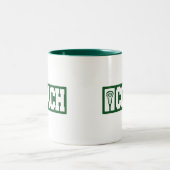 Lacrosse Coach - groen Tweekleurige Koffiemok (Center)