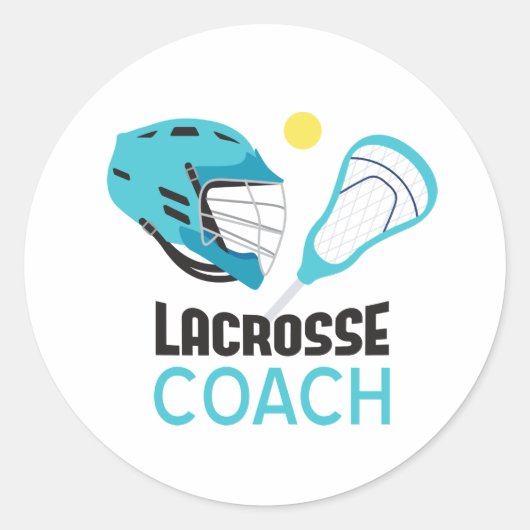 Lacrosse Coach Ronde Sticker (Voorkant)