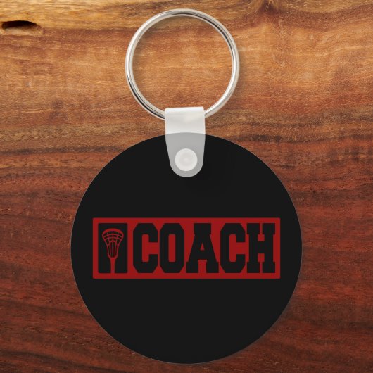 Lacrosse Coach - rood Sleutelhanger (Voorkant)