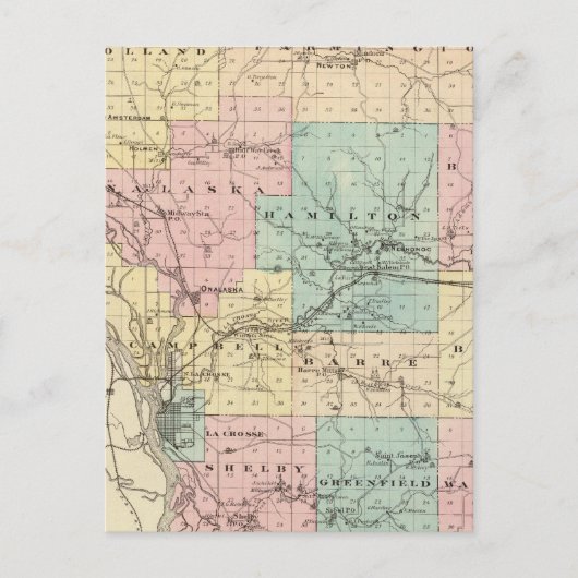 Lacrosse County, Wisconsin Briefkaart (Voorkant)