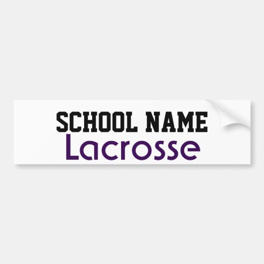 Lacrosse - Creëer Uw eigen schoolgeest Bumpersticker (Voorkant)