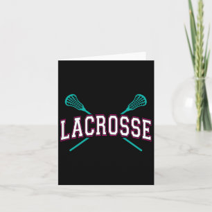 Lacrosse Crossed Sticks Lax Girly Blauwgroen Roze Kaart