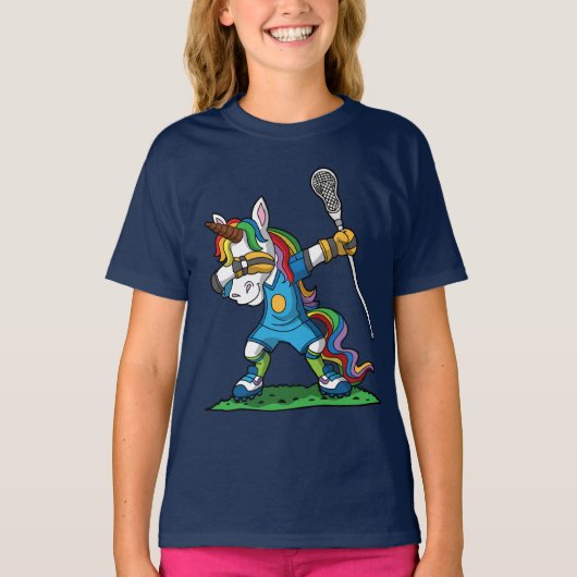 Lacrosse Dabbing Unicorn Dab LAX T-shirt (Voorkant)