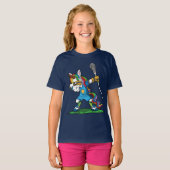 Lacrosse Dabbing Unicorn Dab LAX T-shirt (Voorkant volledig)