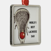 Lacrosse Dad Gift Metal Ornament (Rechts)