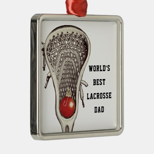 Lacrosse Dad Gift Metal Ornament (Rechts)