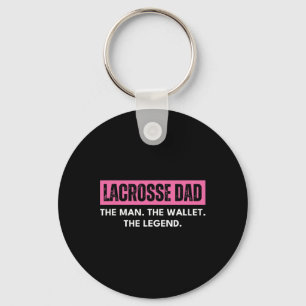 Lacrosse Dad Retro Pink Het Man De portemonnee Het Sleutelhanger