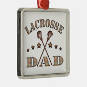 Lacrosse Dad Steampunk Style Metalen Ornament (Rechts)