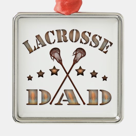 Lacrosse Dad Steampunk Style Metalen Ornament (Voorkant)
