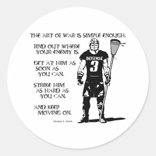 Lacrosse Defense Quote2 Sticker (Voorkant)