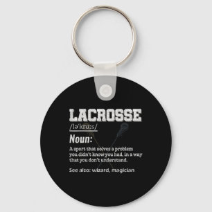 Lacrosse Definitie Voor Sportteam Lax Player Sleutelhanger