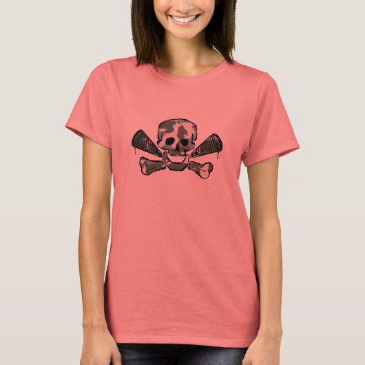 Lacrosse Design CamoSkull T-Shirt (Voorkant)