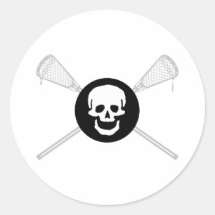 Lacrosse Design LaxBallSkullNoCrossSolid Sticker