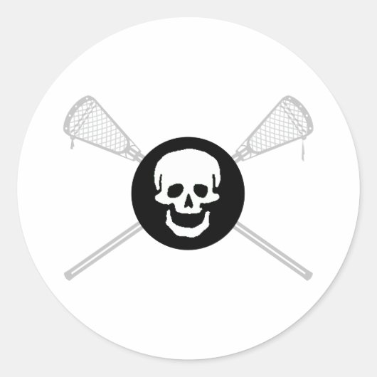 Lacrosse Design LaxBallSkullNoCrossSolid Sticker (Voorkant)