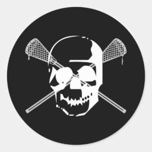 Lacrosse Design LaxBallSkullWhite ticker Ronde Sticker