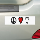 Lacrosse Design PeaceLoveLacrosse Blk Bumpersticker (Op auto)