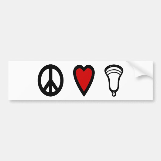 Lacrosse Design PeaceLoveLacrosse Blk Bumpersticker (Voorkant)