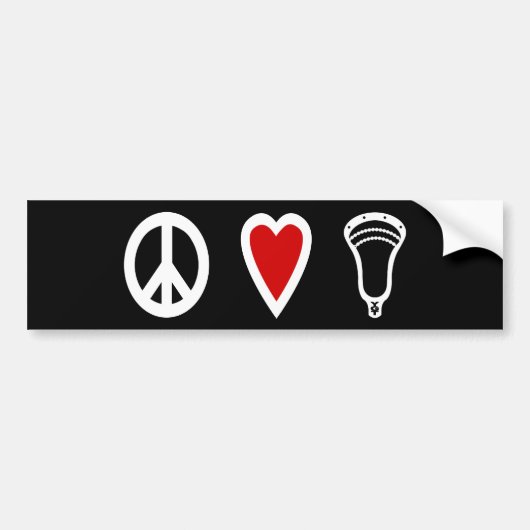 Lacrosse Design PeaceLoveLacrosse White Bumpersticker (Voorkant)